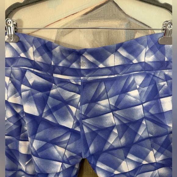 ATHLETA Diamond Chaturanga Knicker Legging Blue White NWT Size XL - Picture 7 of 9